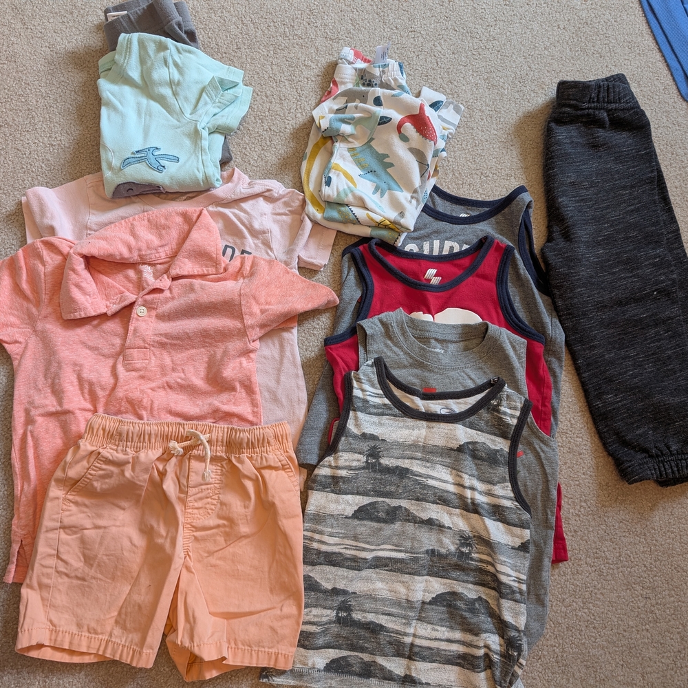 Kids Clothing Bundle with Peach Shirt and Shorts
